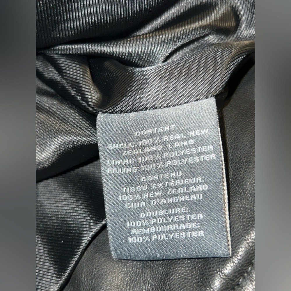 Vince Camuto Black Genuine Lambskin Quilted Leather Moto Jacket Size Large - Picture 9 of 15